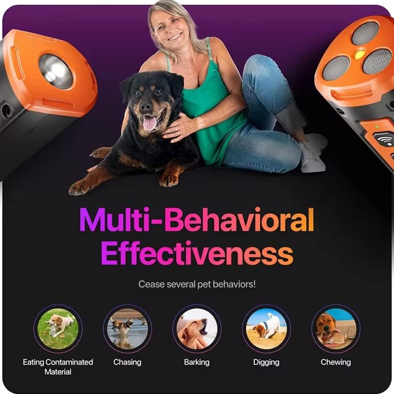 Dog Bark Deterrent Device Stops Bad Behavior, Professional Dog Training Tool, Anti Bark Device For Dogs, Emitters 50ft Range For Dog Training, To Bark Collar,Dog Training Collar