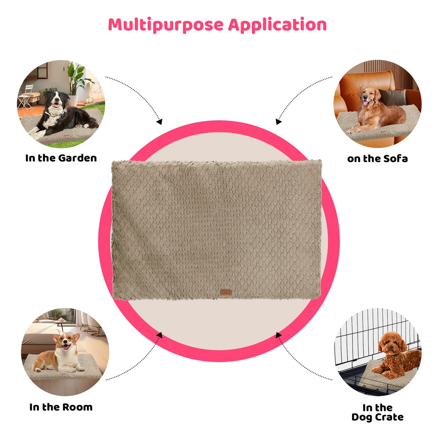 Premium Plush Dog Bed With Removable Washable Cover - All-Season Anti-Slip Pet Mat For Dogs & Cats, Indoor Outdoor Use In Crate, Kennel & Home - Ultra Soft Warmth For Year-Round Comfort