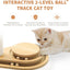 Medium-sized Two-layer Sisal Cat Scratching Post, Indoor Cat Interactive Toy, Wooden Ball Lane Hanging Ball For Kittens.