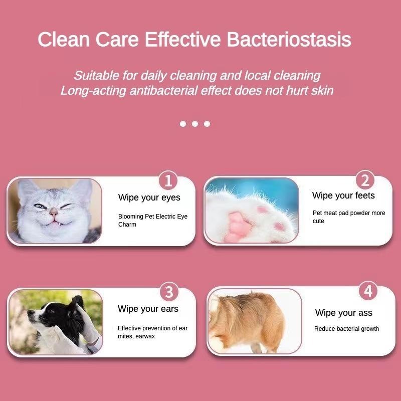 Dog Cat Pet Wet Wipes For Paws And Butt, EarsEyes  Plant-based Pet Wipes, Unscented DogWipes, Cleaning Deodorizing, Paw Wipes ForDogs Cats Pets