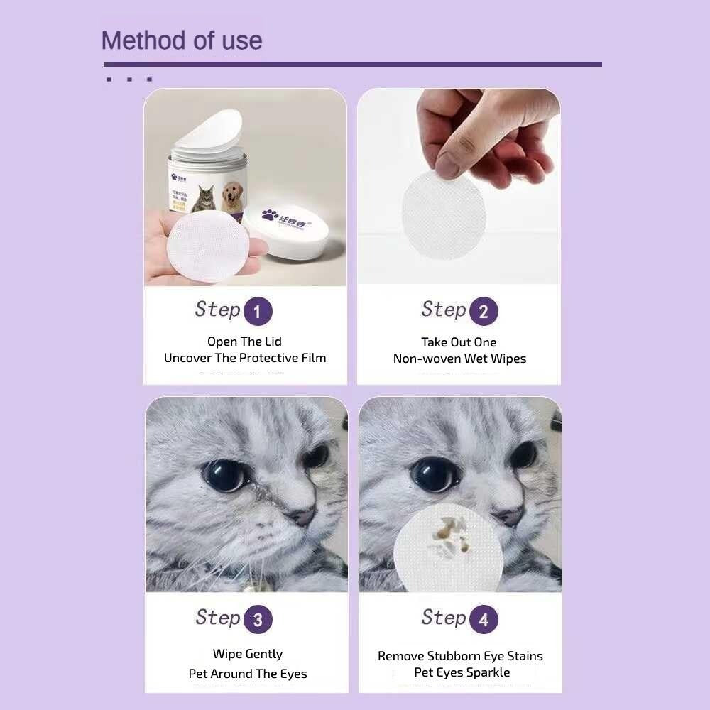 Pet Eye Wipes, 200 Wipes  Can Pet Eye CleaningWipes, Tear Stain Removing Wipe, Pet Eye Wipesfor Dogs And Cats, Pets Eye Wipes, Pet Suppliesgentle