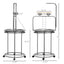 Parrot Stand Large Bird Perch Stand with Toy Hook & 3 Ladders, Parrot Perch, Bird Wooden Stand, Gray