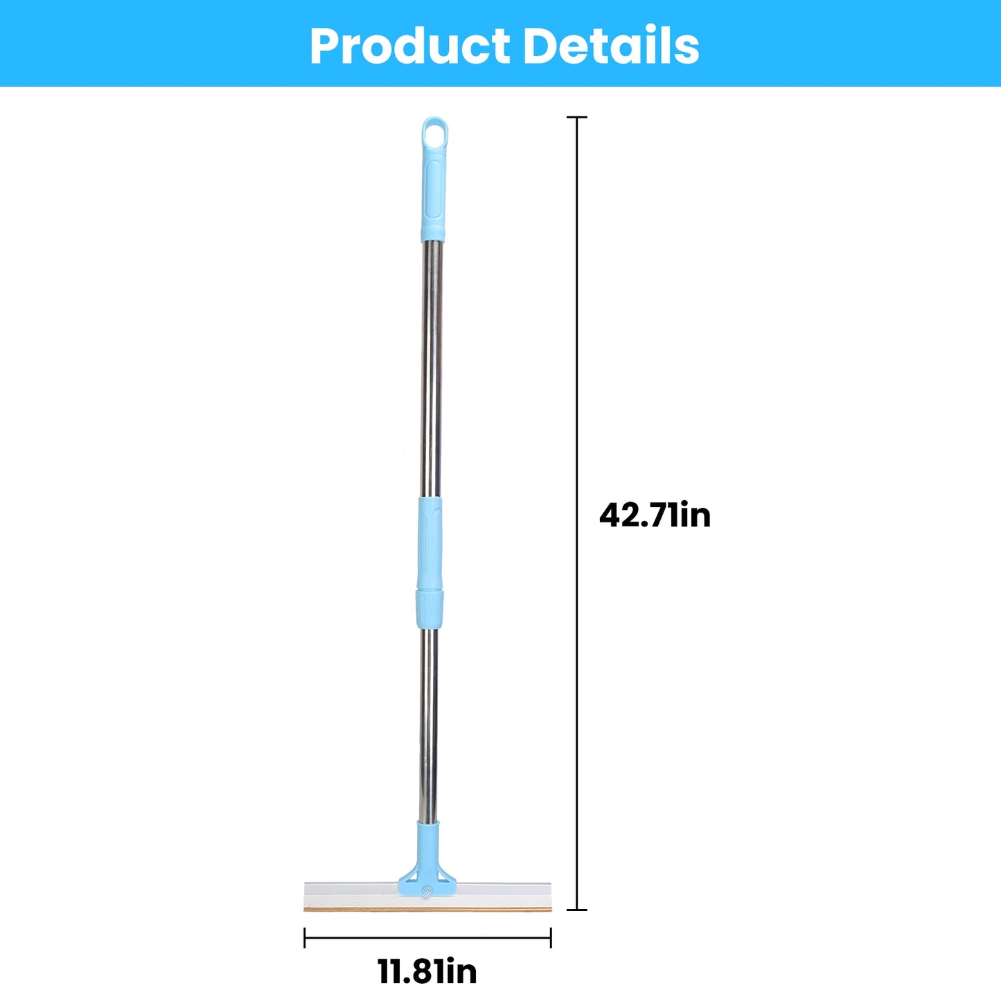 1Pc Pet Hair Removal Rake With 54.33in Adjustable Telescopic Rod Multi-Fabric Dog Cat Hair Scraper Lint Shaver For Carpet Rug Clothes Couch